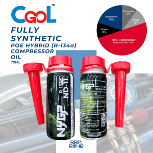 NyGp Fully Synthetic R134a / R-1234yf POE HYBRID ( Same ND OIL-11 ND11 ) 042198-0080 Car Air Cond Compressor oil Fluid