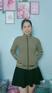 Áo Khoác Sọc Không Nón Gân Tăm 4 Túi Có Dây Kéo (Size 40-80Kg)