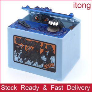 GRANDEY Godzilla Monster Dinosaur Moving Musical Electronic Chirldren Coin Money Saving Piggy Bank Box