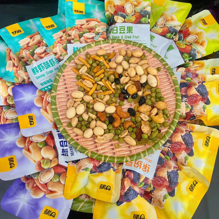 Hạt mix dinh dưỡng tẩm vị Gan Yuan, đậu mix hạt & trái cây sấy khô Kam ...