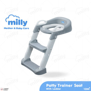 Milly บันไดชักโครก เบาะนุ่ม นั่งสบาย ที่นั่งรองชักโครกสำหรับเด็ก ฝารองชักโครก บันไดปีนชักโครก Potty Training Seat With Ladder