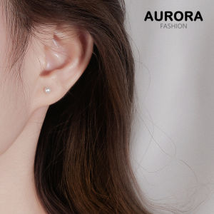 AURORA Real 925 Silver Natural Freshwater Pearl Oblate Beads Stud Earrings Jewelry ES925-5
