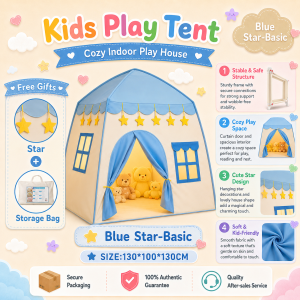 PlayPark Kids Play Tent Large Playhouse Castle Tent Indoor Outdoor Fairy Princess Tent Toys Gift for Boys Girls