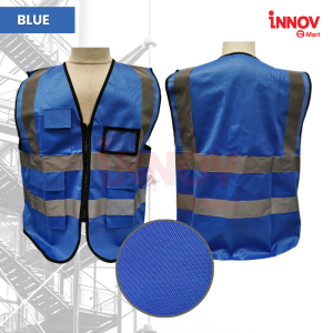 High-Visibility Reflective Safety Vest with Multi-Pocket Mesh/Polyester Material Multiple Sizes - SG Seller