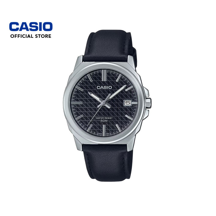 Casio General MTP E720L 1AV Black Leather Band Men Watch Lazada