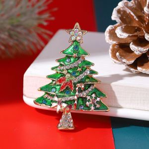 Christmas Tree Brooch Alloy Enamel-Style Brooch Format For festive outfits bags and seasonal gifting Household accessory for practical home projects work areas and routine tasks