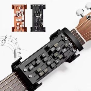 APBZOK Portable Design Guitar Chord Trainer One-Touch Switching Assistant Learning Guitar Finger Practice Tool Educational Device Smooth Practice Guitar Aid Chords Trainer Guitar Learning