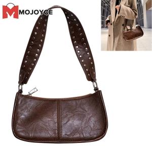 MOJOYCE Women Retro Crossbody Shoulder Bag with Studded Design PU Handbag for Casual and Romantic Dates