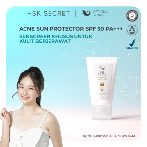 HSK Secret Acne Sun Protector SPF 30 PA+++ - Sunscreen Cream untuk Kulit Berjerawat with Alpha Glucan & Zinc Gluconate