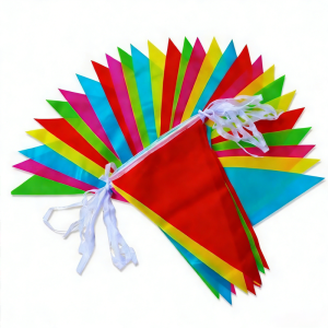 50M Triangle Pennant Bunting Banner Solid Color Fabric Hanging Flags Reusable Outdoor Festival Party Atmosphere Decor Props