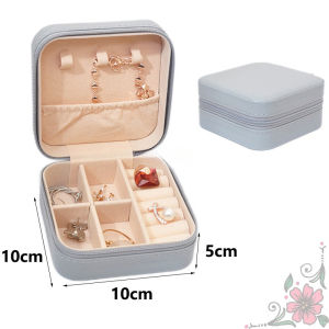 Jewelry Storage Box Zipper Portable Travel Jewelry Box Velvet Jewelry Organizer