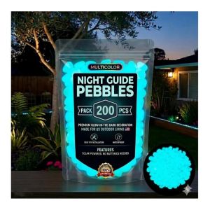 OUREAL Colorful Glow-in-the-Dark Garden Stones Waterproof Reusable Luminous Stepping Rocks Creative Resin Fish Tank Aquarium Stones Outdoor Landscaping Decor