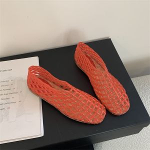 2026 Womens New Flat Sandals with Hollow PVC Breathable Summer Outerwear Baotou Bag and Casual Jelly Sandals