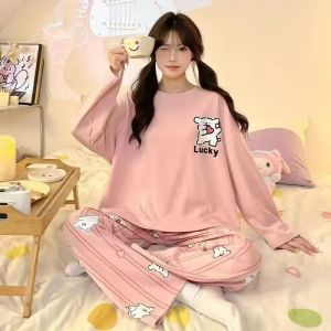 Baju Tidur Wanita Piyama Set Lengan Panjang Celana Panjang