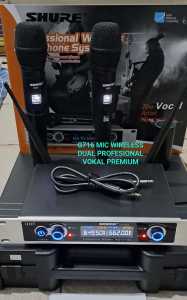 G716 MIC WIRELESS DUAL PROFESIONAL VOKAL PREMIUM SYSTEM PROFESIONAL DUAL UHF VOKAL ARTIS MICROPHONE