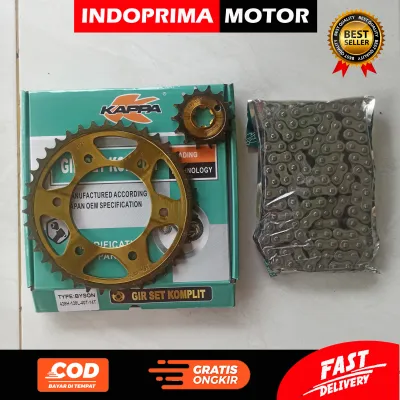 KAPPA GEAR SET KOMPLIT BYSON. GIGI TARIK GOLD DAN RANTAI YAMAHA BYSON