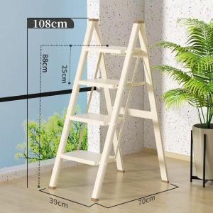 Household Foldable Ladder Indoor Multi-Functional Portable Herringbone Ladder Flower Frame Ladder Stable Anti Slip Durable Tool