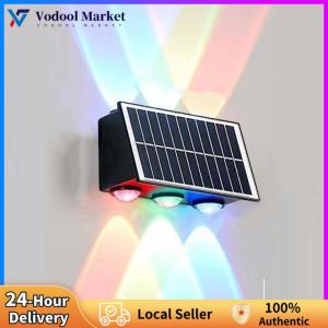 【Vodool】 LED Solar Powered Fence Lights Waterproof Light Sensor Sunlight Wear Resist Ambient Spotlights for Decorating Garden Fences