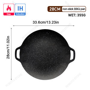 Korean Non-Stick BBQ Pan Grill Pan Outdoor Barbecue Pot Kitchen Non-stick Pan For Induction Cooker Stone Baking Pan