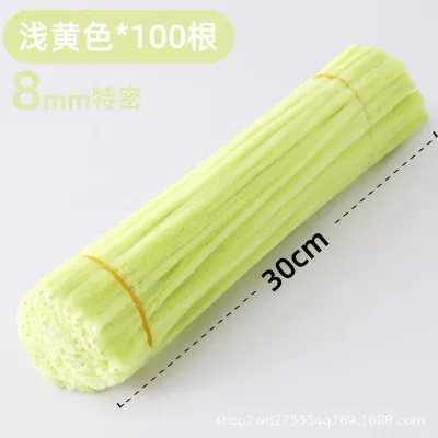 Fuzzy Wires Colored Chenille Wires 100pcs Fluffy DIY Craft Fuzzy Stems Twist Wire for Kids 8mm