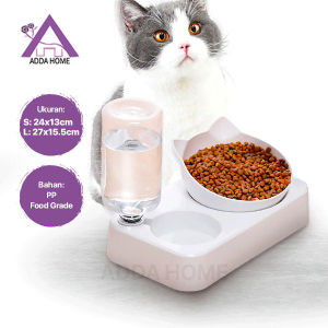 Tempat Mangkuk Makan Minum Anjing Kucing Kelinci Water Auto Feeder Putih Ukuran S