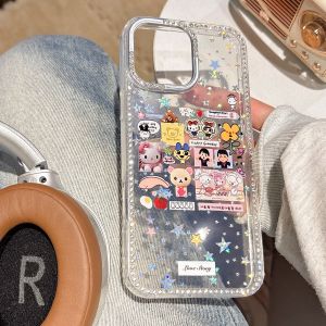 [Mới] khung & viền dòng kim cương vỏ điện thoại IMD nhiều giai điệu & họa tiết hình mèo có vòng đeo tay cho iPhone 11 12 13 14 15 16 Series