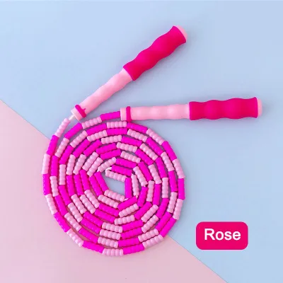 Jump Rope Kids-Soft Beaded Skipping Rope Adjustable Tangle-Free Segmented Jumping Rope for Children and Students