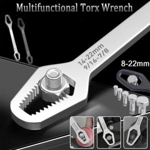 RIN9353 Double-head Universal Adjustable Wrench Multifunctional Wrench 8-22mm Set Screw Nuts Double End Torx Wrench Universal Torx Wrench Ratchet Spanner Torx Spanner