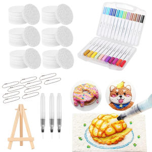 40Pcs DIY Foam Texture Painting Paper Handicraft 3D Drawing Magic Canvas Sponge Drawing Tools Art Educational Toy for Children