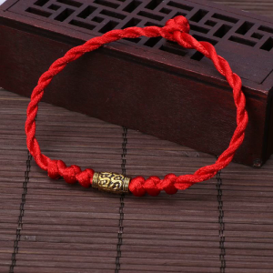 Tibetan Buddhist Amulet Red Rope Lucky Bracelet Charm Ethnic Style Red Rope Bracelet Hand-woven Bracelet Tibetan