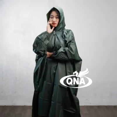 JAS HUJAN Dewasa Tebal Ponco JUMBO Man Raincoat Ponco Kelelawar Lengan By QNA Mocca