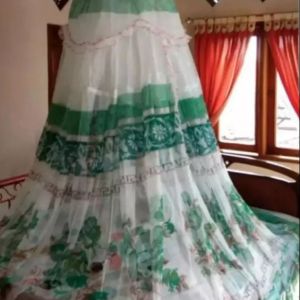 Kelambu gantung tidur bulat motif bunga model gantung anti nyamuk dengan warna cantik.