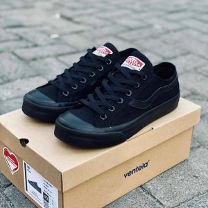PROMO!!! Sepatu Ventela Public Low Full Black Natural - Casual Sneakers Size 36-44