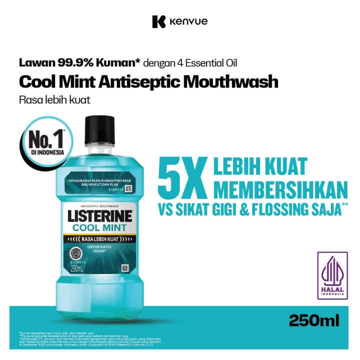 LISTERINE COOL MINT Antiseptic Mouth Wash / Obat Kumur Antiseptik 250ml