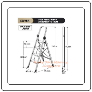 【JJ HOME】Heavy-Duty Aluminum Folding Ladder | Anti-Slip Ladder