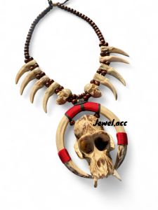 Kalung Taring Tengkorak Etnik Dayak Kalimantan Minahasa
