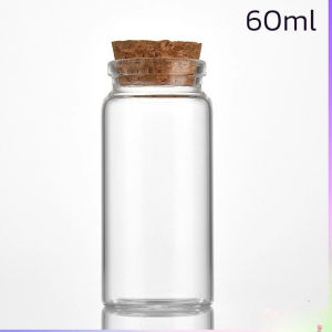 50/60ml Mini Transparent Glass Bottles with Wood Cork DIY Message Wishing Bottles Birthday Party Decoration