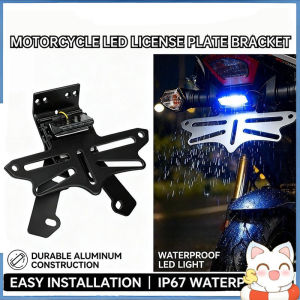 Motorcycle Folding License License Plate Holder LED Turn Signal Lights Accessories Tail Tidy Fender Eliminator
