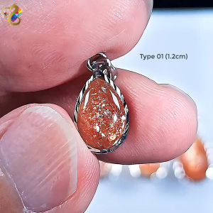 Collectors Grade Golden Starry Strawberry Sunstone Full S925 Silver Pendant
