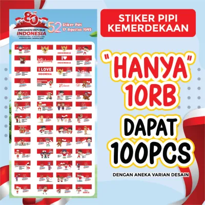 STIKER PIPI MERAH PUTIH AGUSTUSAN KARAKTER MURAH