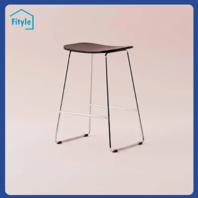Contemporary Fixed Height Counter Stool Wood Seat Bar Chair for Kitchen Peninsula Reception