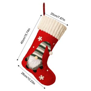 Large Capacity Christmas Stockings Elk Santa Claus Xmas Tree Hanging Decoration Holiday Decor Snowman Christmas Hanging Sock Photo Props