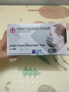 [HCM]Khẩu trang y tế VINH QUANG Mask 4 lớp kháng khuẩn 99% VI KHUẨN VÀ BỤI BẨN CHỐNG THẤM NƯỚC 1 hộp 50 cái