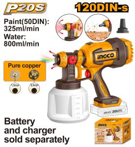 BUILDMATE x Ingco 20V Cordless Spray Gun for Efficient Spraying CSGLI2004/CSGLI20042 ICPT