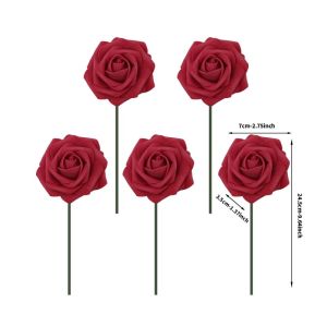 30Pcs Artificial Rose Flowers Foam Fake Roses Wedding Bouquets Centerpieces Mothers Day Valentines Gifts Party Decor