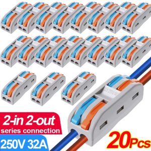20/30ชิ้น บล็อกเทอร์มินัลสี 2 เข้า 2 ออก / ขั้วต่อสายแบบคันโยก / ตัวนำแบบกดเข้า / ขั้วต่อแบบกะทัดรัดรวดเร็ว / ขั้วต่อสายไฟฟ้า