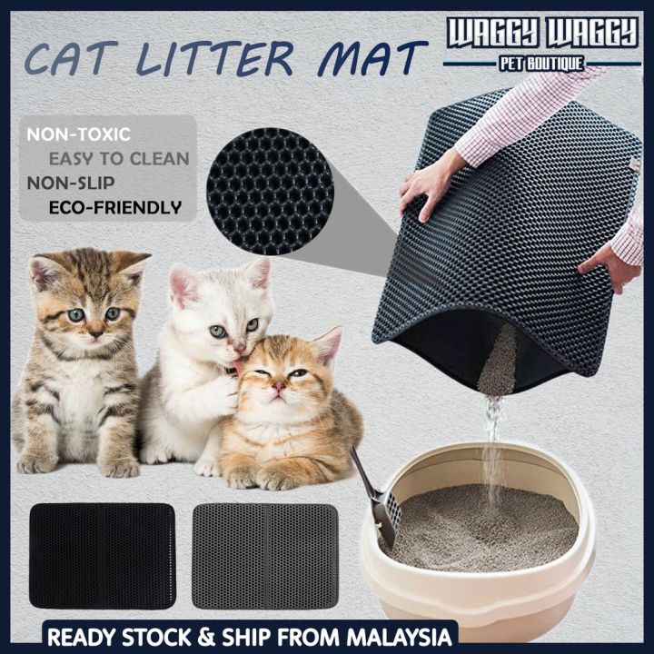 Cat Litter Mat High Elasticity EVA Foldable Sanitary Double