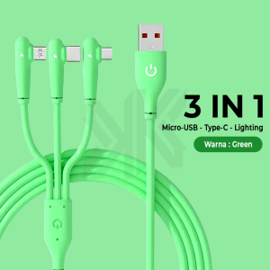 [KN ACC] KABEL DATA CHARGER CASAN 3IN1 MICRO USB / TYPE C FAST CHARGING KD40