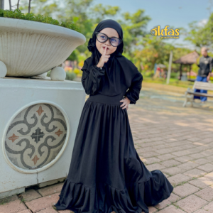 AKFAS - Gamis set Hijab Anak Perempuan Syari Usia 1-13 Tahun Bahan Jersey Premium Adem Nyaman