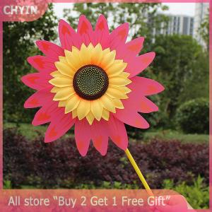 [COD] CHYIN Colorful Sunflower Windmill Wind Turbine For Lawn Garden Party Decoration Outdoor Camping Picnic Garden Yard Decor